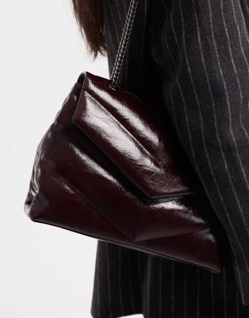 New Look – Pikowana bordowa torebka na ramię, 2 z 4