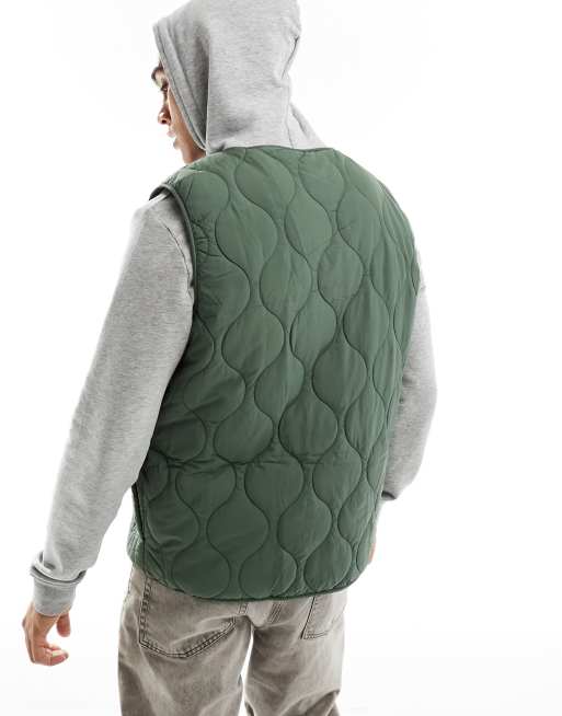 New Look – Pikowany bezrękawnik w kolorze khaki, 3 z 4