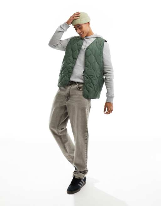 New Look – Pikowany bezrękawnik w kolorze khaki, 4 z 4