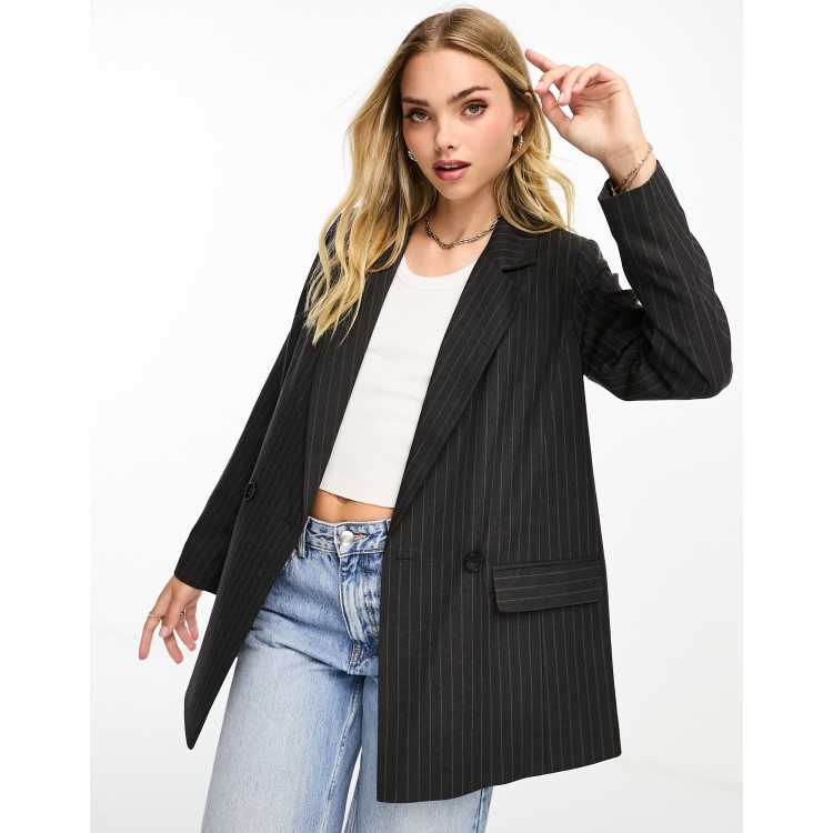 Grey and white striped on sale blazer