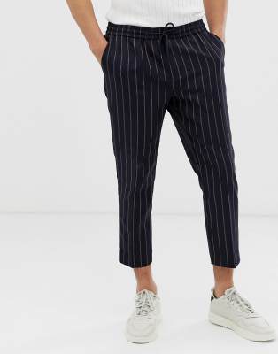 red pinstripe pants