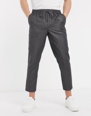 pinstripe smart joggers