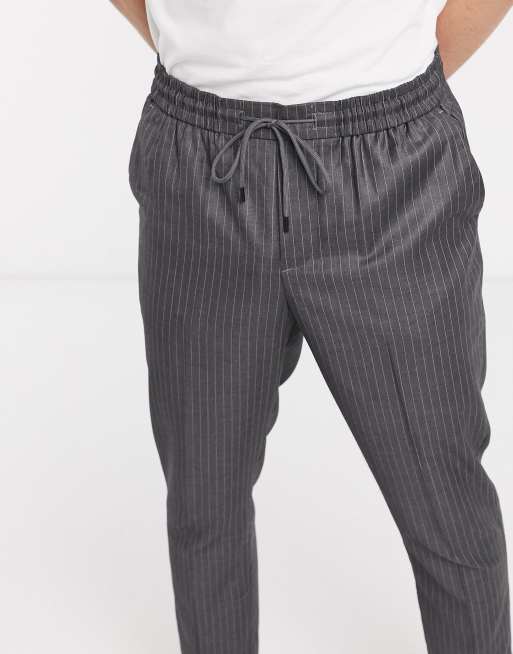 Mens pinstripe clearance smart joggers