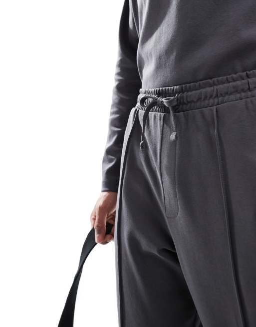New Look pintuck jersey pants in dark grey (part of a set), 5 of 5