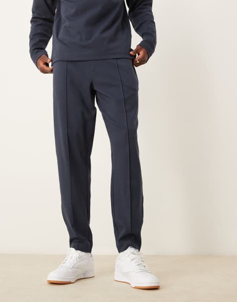 New Look pintuck jersey trouser co-ord in navy