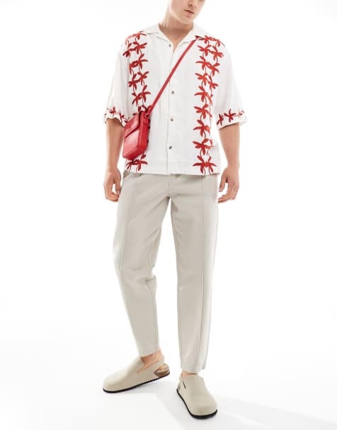 New Look pintuck jogger trousers in stone - view 1