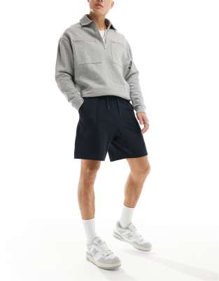 New Look pintuck short in navy | ASOS