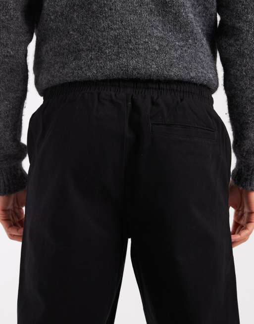 New Look pintuck tie waist pants in black, 4 of 5