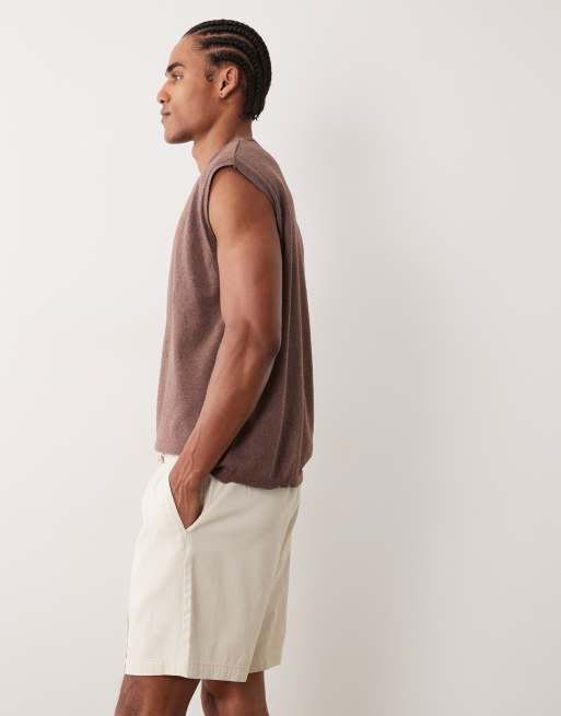 New Look pintuck tie waist shorts in cream, 3 of 5