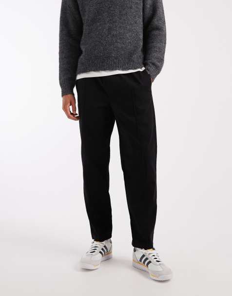 New Look pintuck tie waist trousers in black - view 1