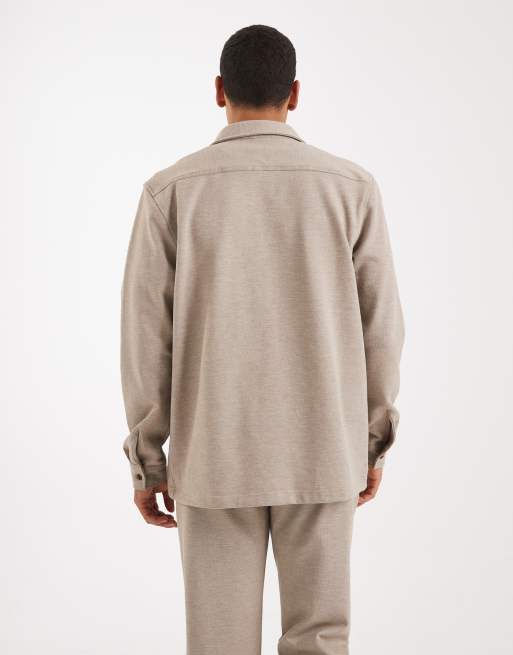 New Look - Piqué gebreid shacket in steenkleur, deel van co-ord set, 5 van 5