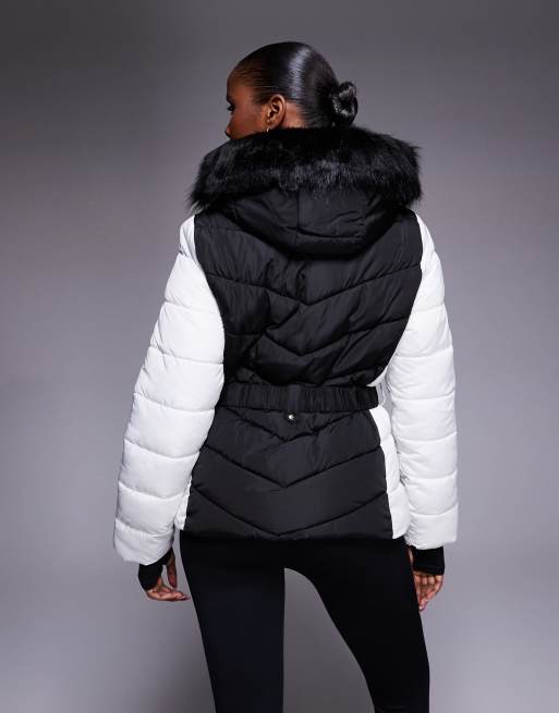 New Look - Piumino da sci bianco e nero, 4 di 4