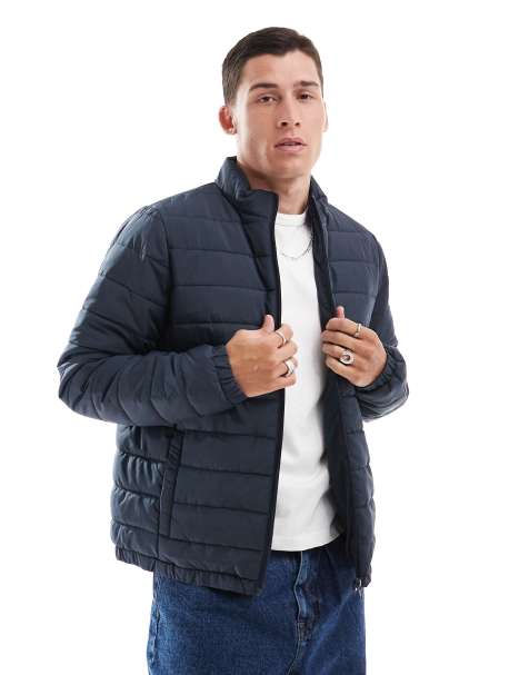 New Look - Piumino leggero con collo a imbuto navy - view 1