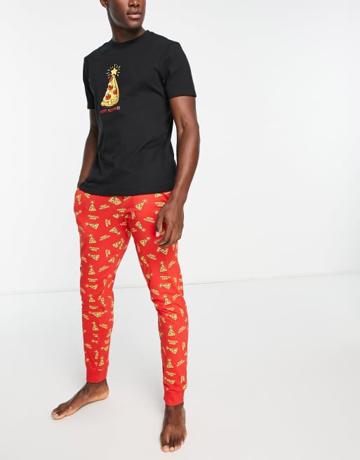 New Look pizzamas pyjama set in black