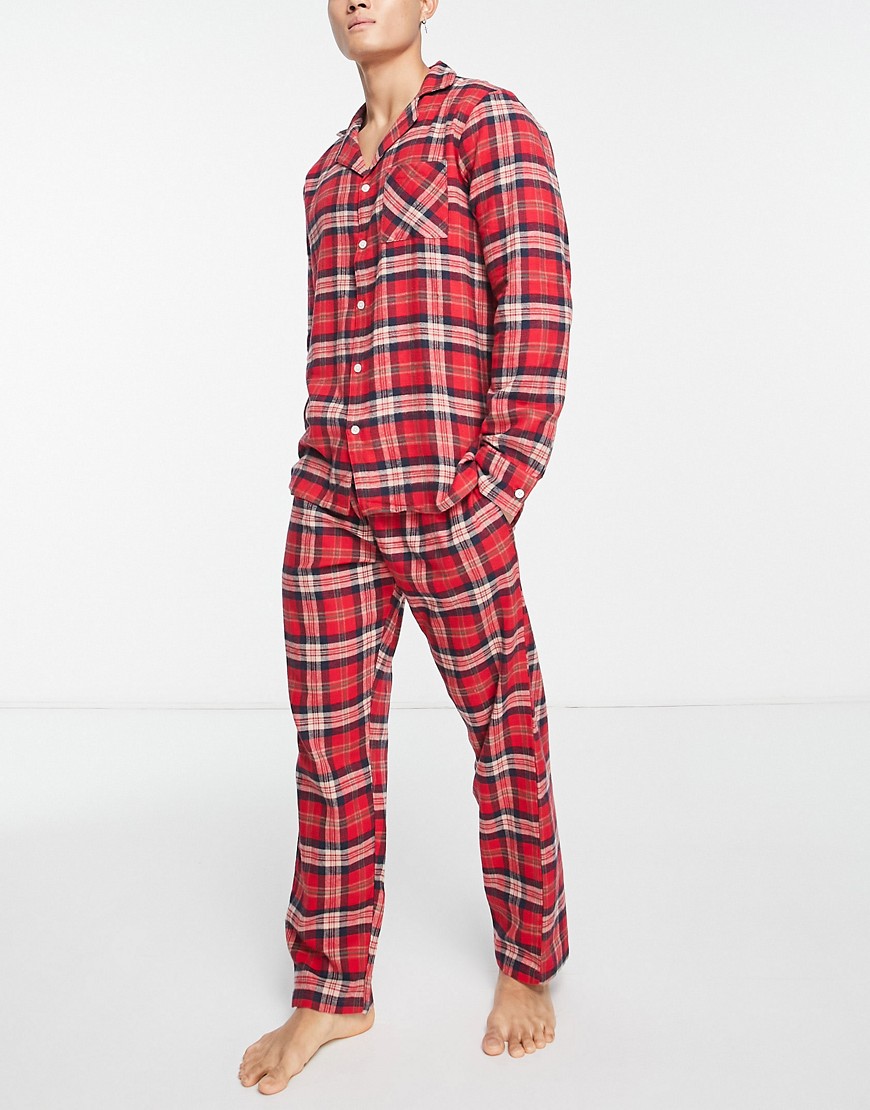 New Look Plaid Pajama Set In Red