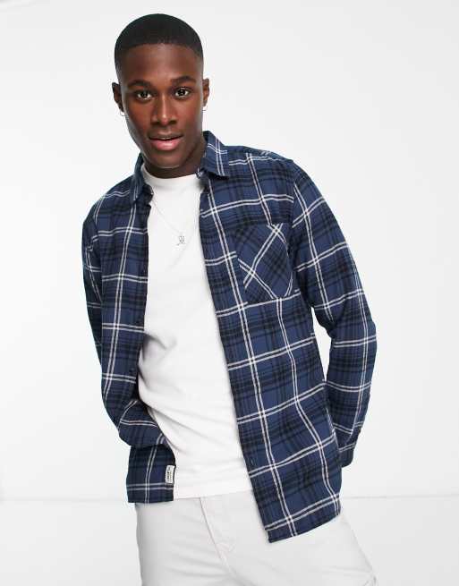 New Look plaid shirt in dark blue