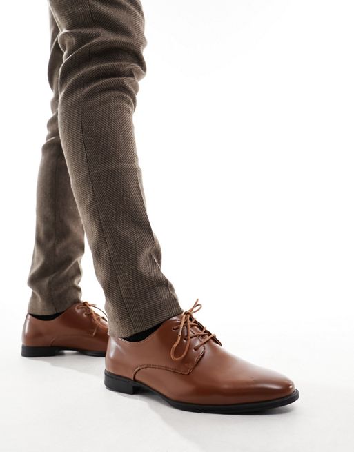New Look plain formal derby shoes in brown