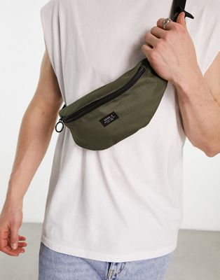 New Look plain label bum bag in khaki