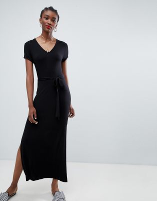 black tee shirt maxi dress