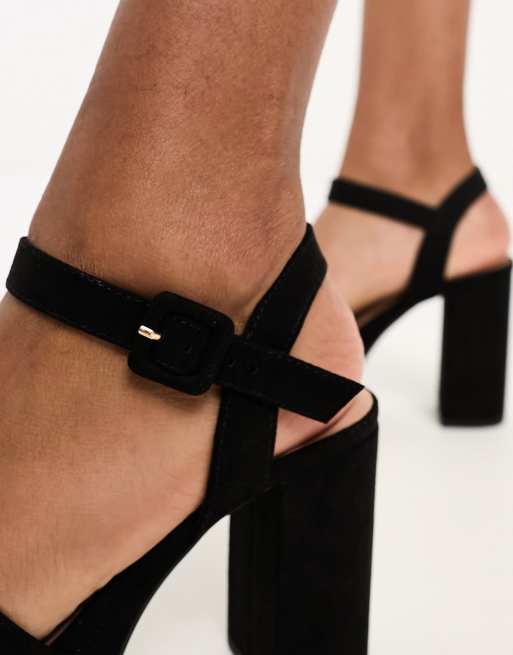 New Look plaited heeled sandals in black | ASOS