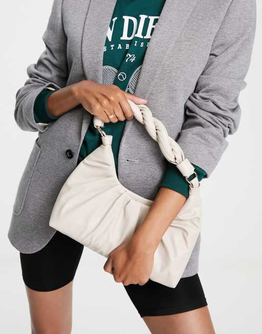 New Look plaited shoulder bag in cream