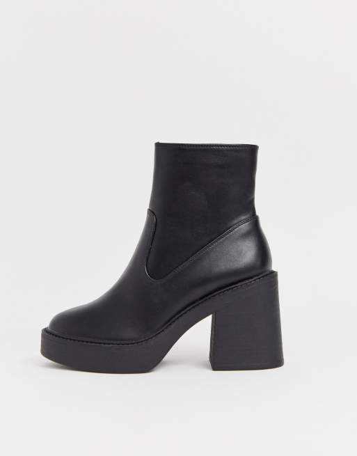 New Look platform heeled boots in black ASOS