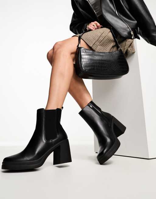 New look sale chunky heeled boot