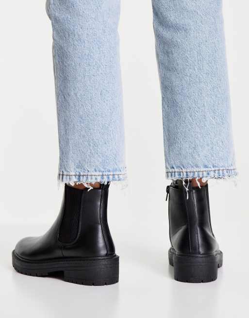 New Look - Platte Chelsea boots met dikke zool in zwart, 2 van 4