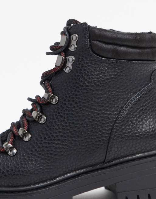 New Look - Platte wandellaarzen met veters in zwart, 4 van 4