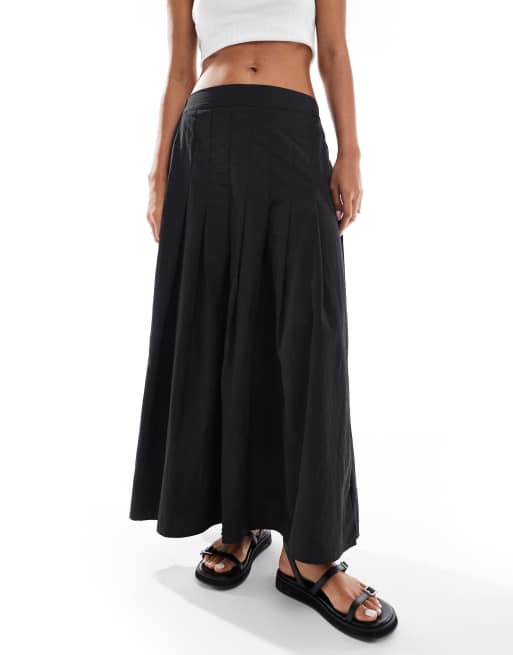 New Look pleated full midi skirt in black, 2 of 5