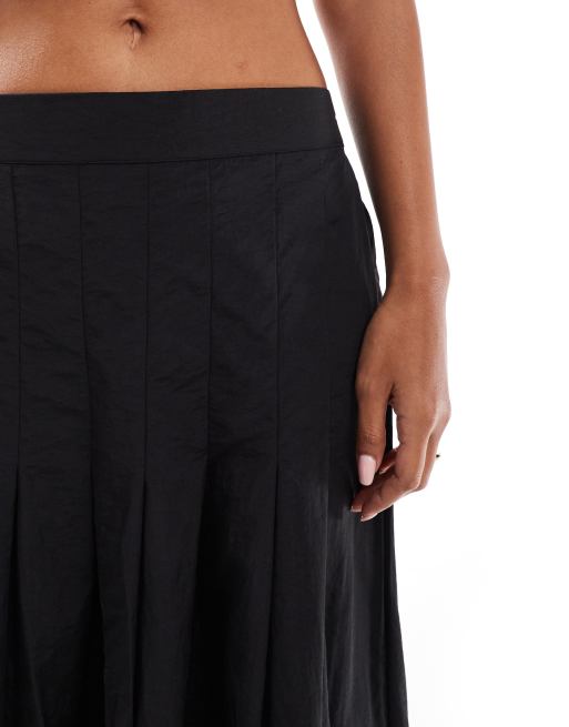 New Look pleated full midi skirt in black, 4 of 5