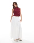 [New Look] New Look pleated full midi skirt in white 6 White