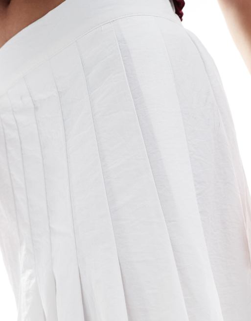 New Look pleated full midi skirt in white, 3 of 5
