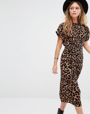 leopard print midi dress new look