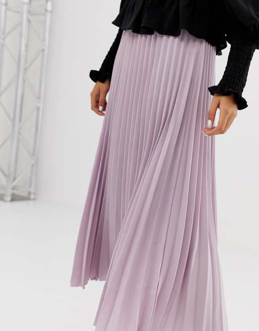 Pleated midi skirt lilac sale