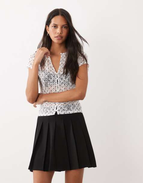 New Look pleated mini skirt in black - view 1