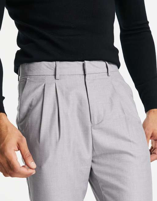 New Look pleated smart trousers in grey, 3 of 4