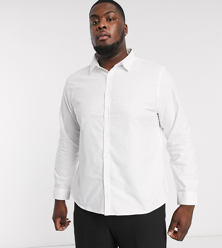 New Look Plus - Camicia Oxford a maniche lunghe bianca-Bianco