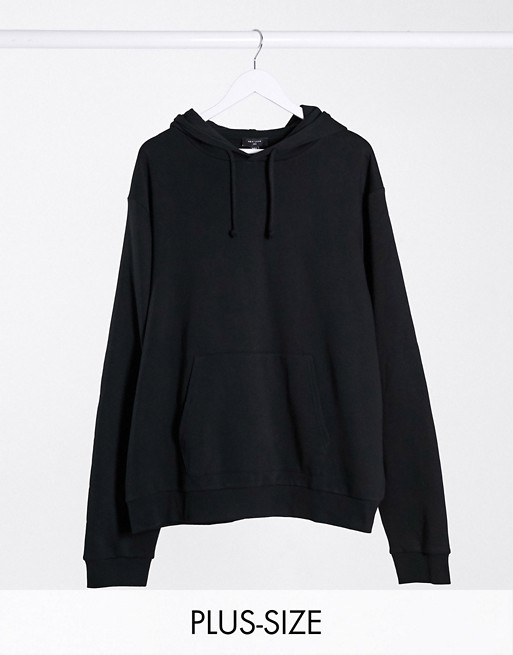 New Look Plus lightweight basic hoodie in black