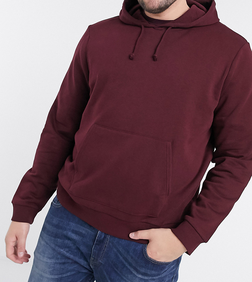 New Look Plus overhead hoodie in burgundy-Red
