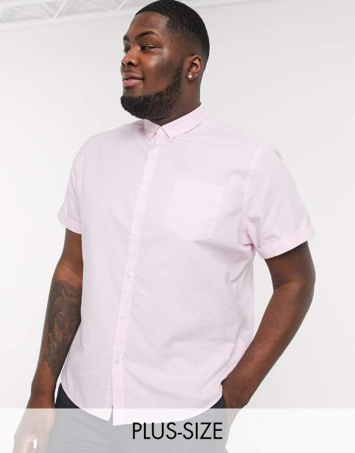 New Look - Plus - Oxford overhemd met korte mouwen in roze