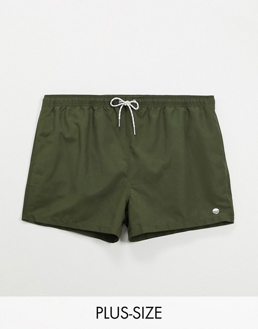 New Look PLUS plain swim shorts in khaki