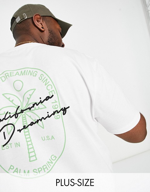New Look PLUS California Dreaming printed t-shirt in white