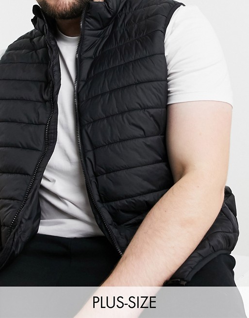 New Look PLUS quilted gilet in black