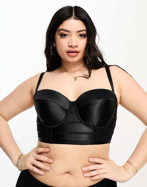 Plus size satin clearance bra