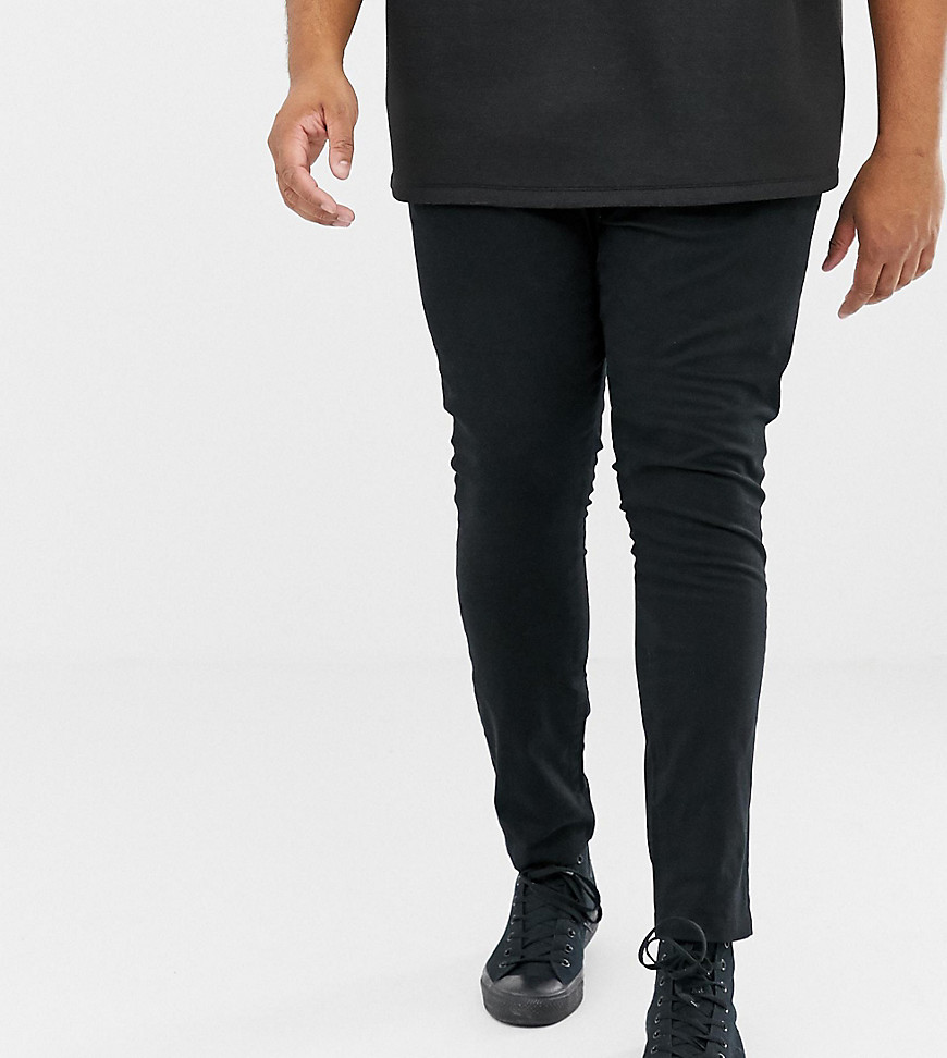 New Look Plus - Skinny stretch chino's in zwart