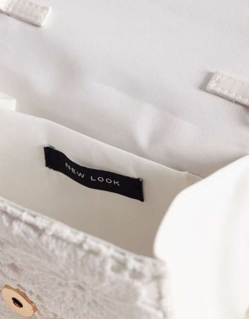 New Look - Pochette in pizzo color crema, 3 di 4