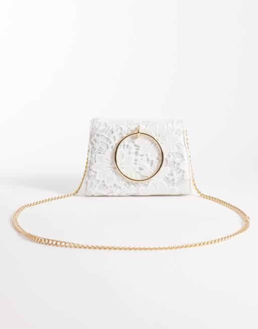 New Look - Pochette in pizzo color crema, 4 di 4