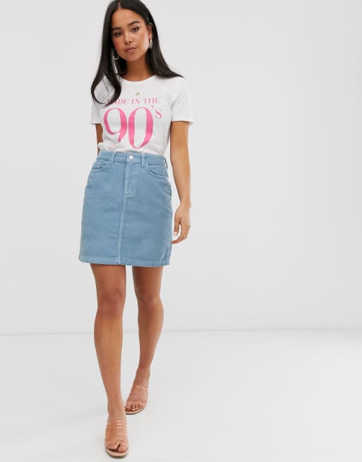 Light blue cord discount skirt