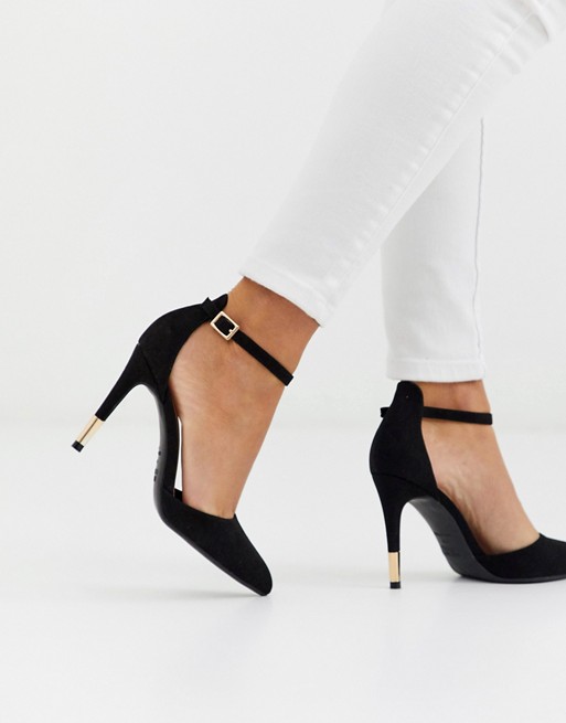 New Look point toe heeled shoes in black